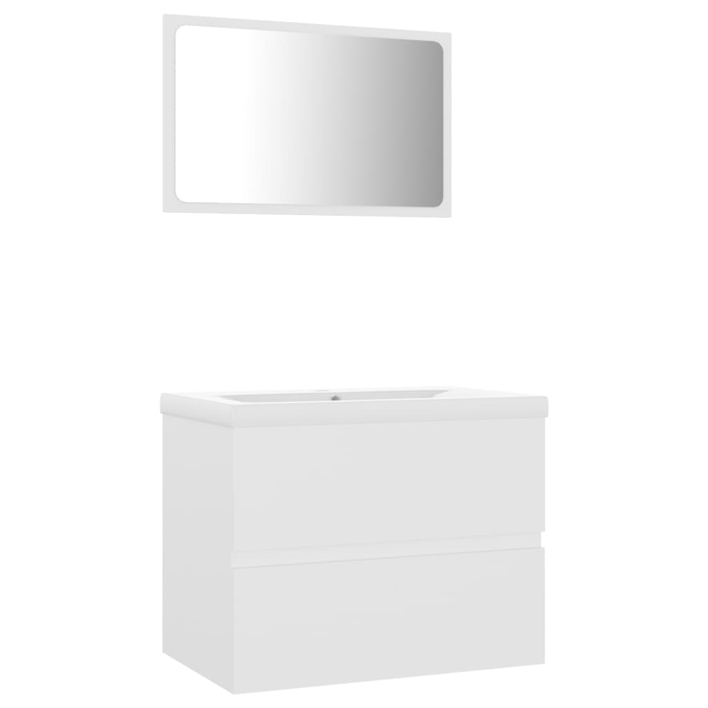 Set Mobili Da Bagno Bianco In Legno Multistrato