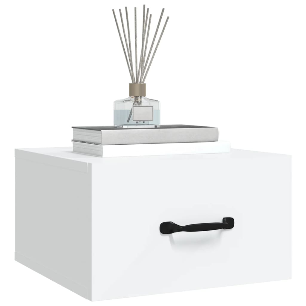Comodini A Muro 2 Pz Bianchi 35x35x20 cm