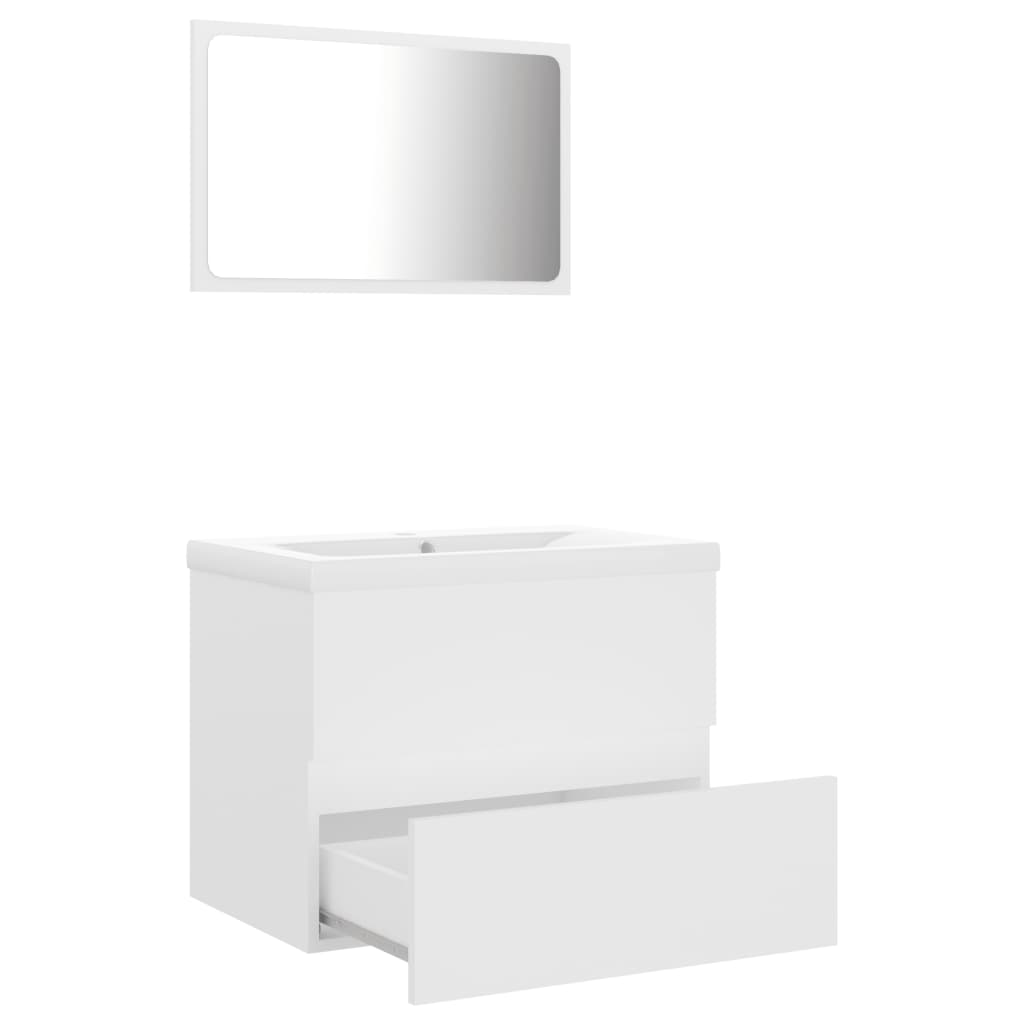 Set Mobili Da Bagno Bianco In Legno Multistrato - Image 5