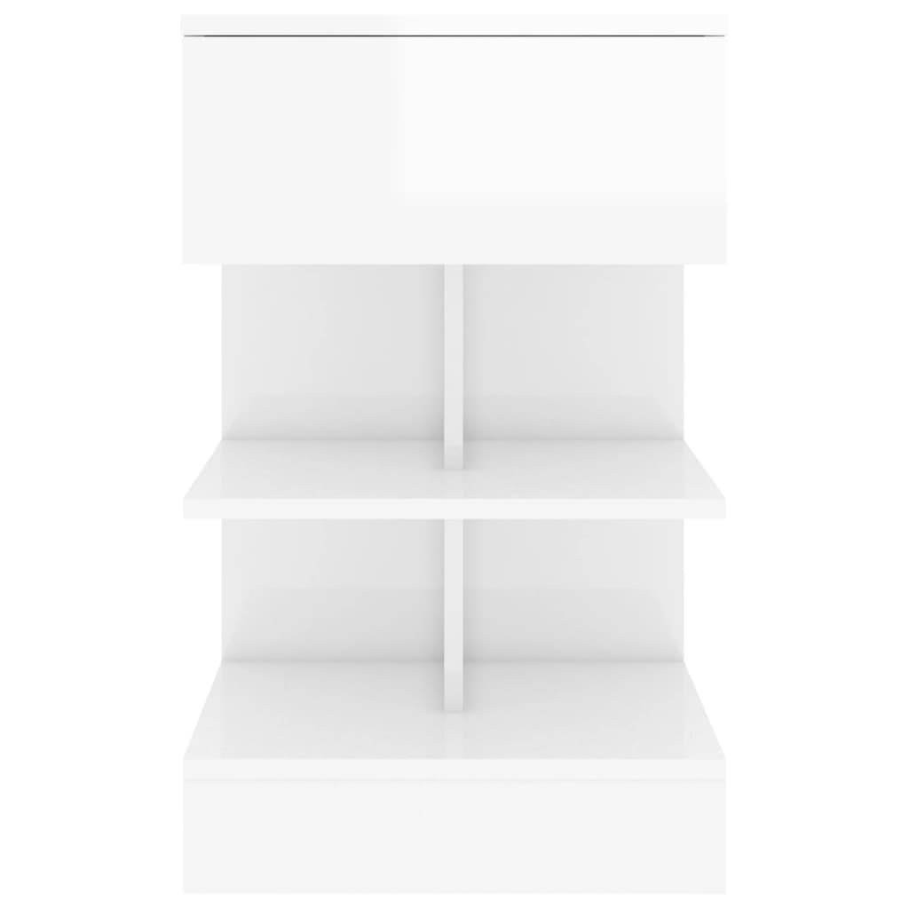 Comodini 2 Pz Bianco Lucido 40x35x65 cm