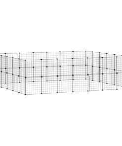 Gabbia Per Animali 52 Pannelli Con Porta Nero 35x35 Cm Acciaio