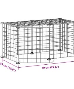 Gabbia Per Animali 8 Pannelli Con Porta Nero 35x35 Cm Acciaio