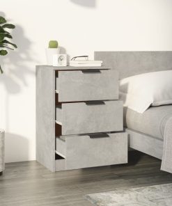 Comodini 2 Pz Grigio Cemento 40x36x65 cm