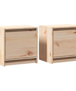Comodini 2 Pz 40x30,5x40 Cm In Legno Massello Di Pino