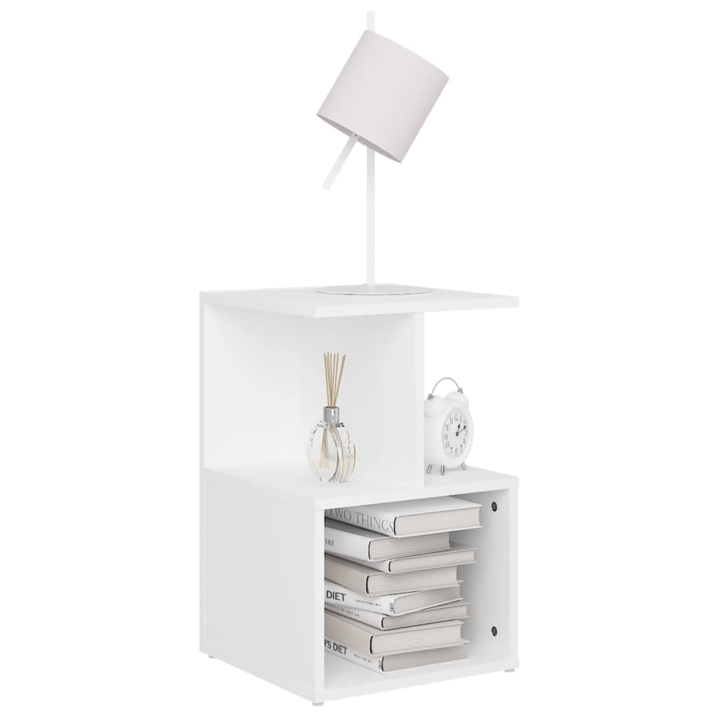 Comodino Bianco 35x35x55 Cm In Legno Multistrato - Image 4