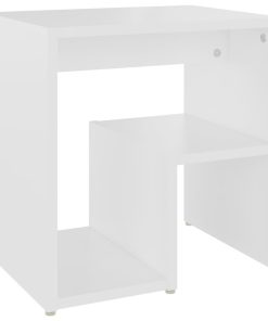 Comodini 2 Pz Bianchi 40x30x40 Cm In Legno Multistrato