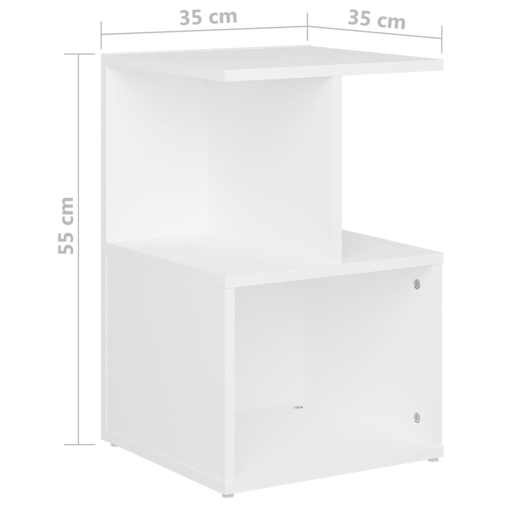 Comodino Bianco 35x35x55 Cm In Legno Multistrato - Image 2