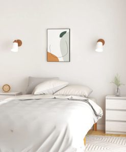 Comodini 2 Pz Bianchi 40x29,5x64 Cm In Legno Massello Di Pino