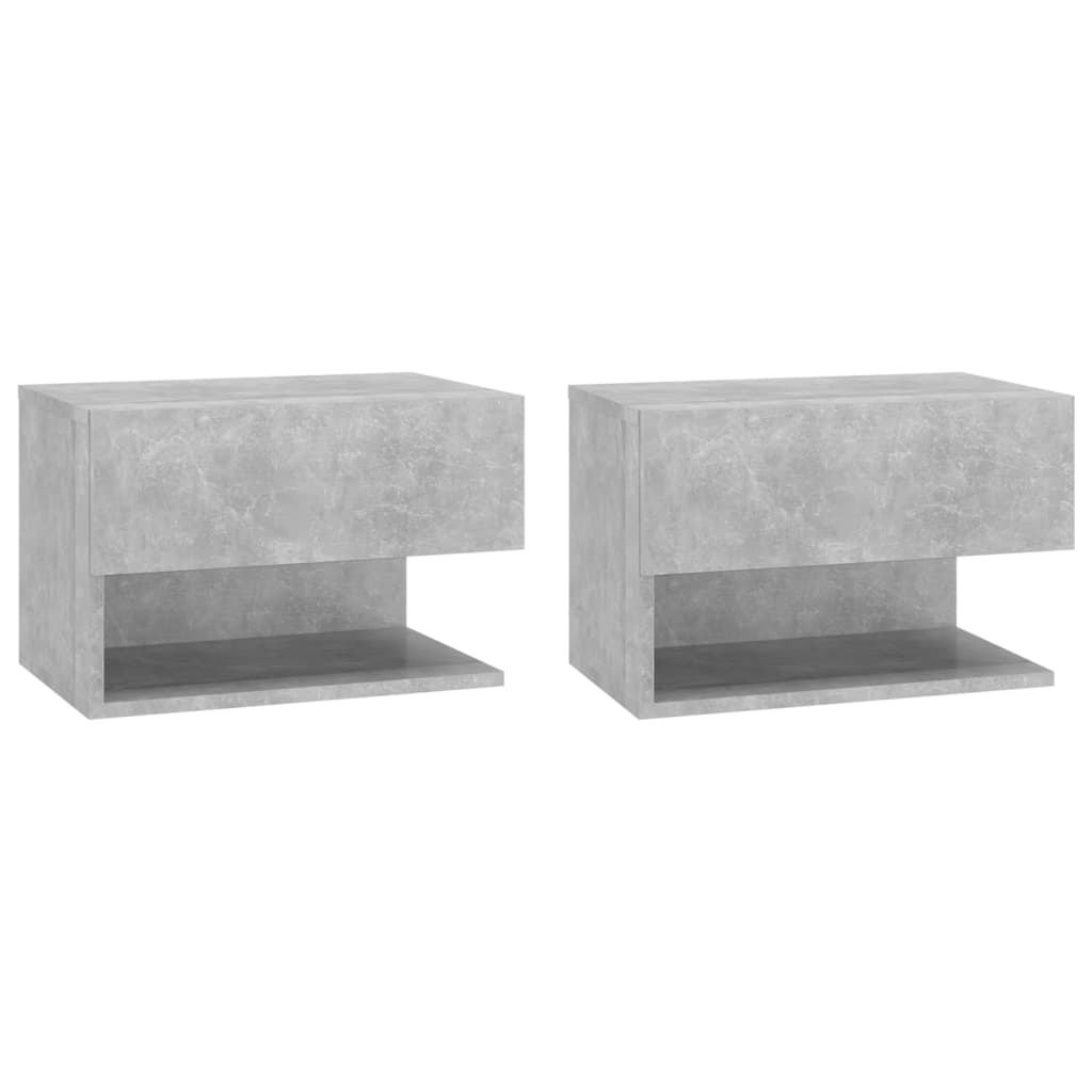 Comodini A Muro 2 Pz Grigio Cemento - Image 4