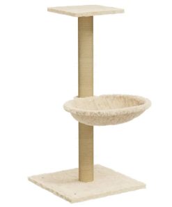 Albero Per Gatti Con Palo Tiragraffi In Sisal Crema 74 cm
