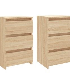 Comodini 2 Pz Rovere Sonoma 40x35x62,5 Cm In Legno Multistrato