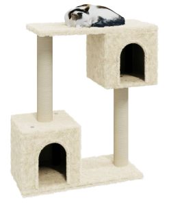 Albero Per Gatti Con Tiragraffi In Sisal Crema 60 cm