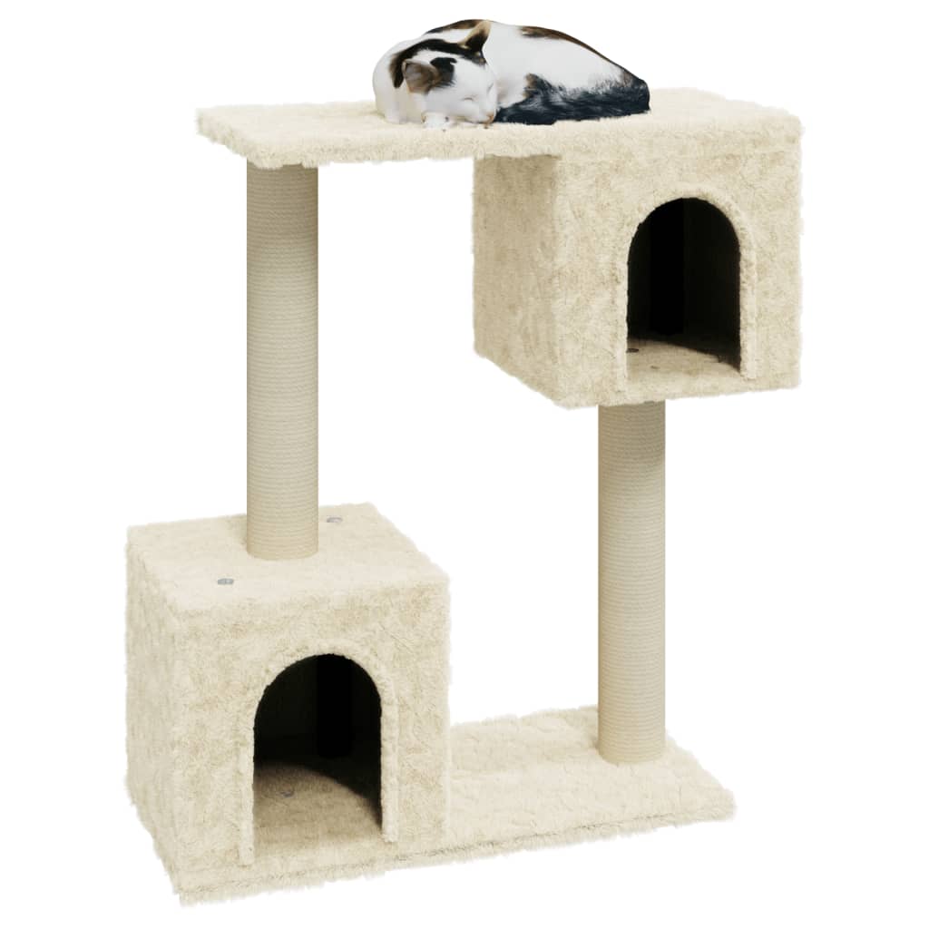 Albero Per Gatti Con Tiragraffi In Sisal Crema 60 cm