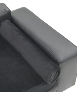 Divano Per Cani Grigio 81x43x31 Cm In Peluche E Similpelle