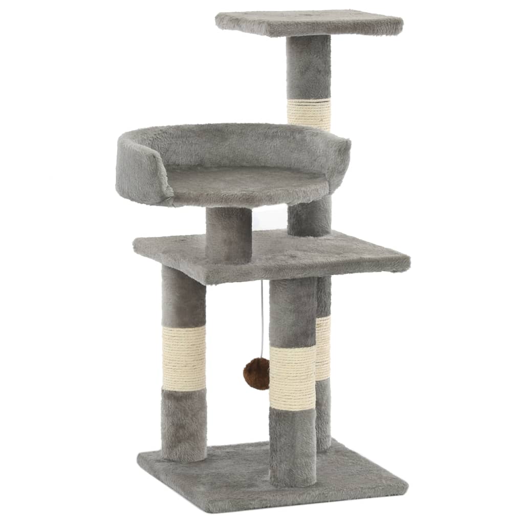 Albero Per Gatti Con Tiragraffi In Sisal 65 Cm Grigio