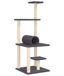 Albero Per Gatti Con Tiragraffi In Sisal Grigio Scuro 136 cm