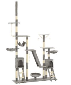 Albero Per Gatti Con Tiragraffi In Sisal 230-250 Cm Grigio
