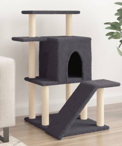 Albero Per Gatti Con Tiragraffi In Sisal Grigio Scuro 97 cm