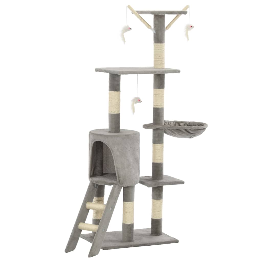 Albero Per Gatti Con Tiragraffi In Sisal 138 Cm Grigio