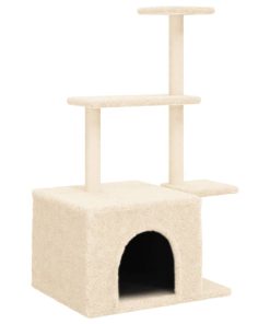 Albero Per Gatti Con Tiragraffi In Sisal Crema 110 cm