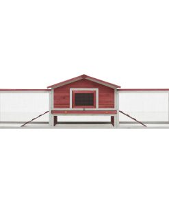 Conigliera Rossa 310x70x87 Cm In Legno Massello Di Pino E Abete