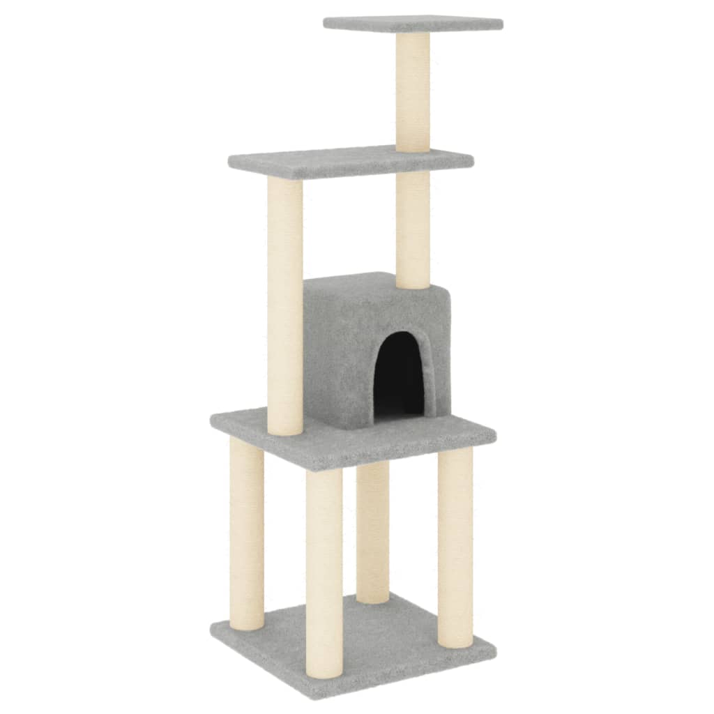 Albero Per Gatti Con Tiragraffi In Sisal Grigio Chiaro 105 cm