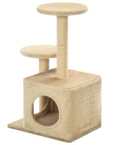 Albero Per Gatti Con Pali Tiragraffi In Sisal 60 Cm Beige