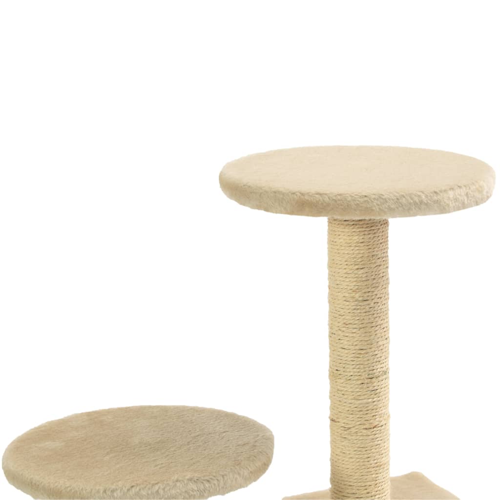 Albero Per Gatti Con Pali Tiragraffi In Sisal 60 Cm Beige - Image 5