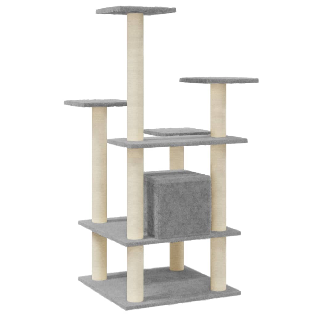 Albero Per Gatti Con Tiragraffi In Sisal Grigio Chiaro 110 cm - Image 3