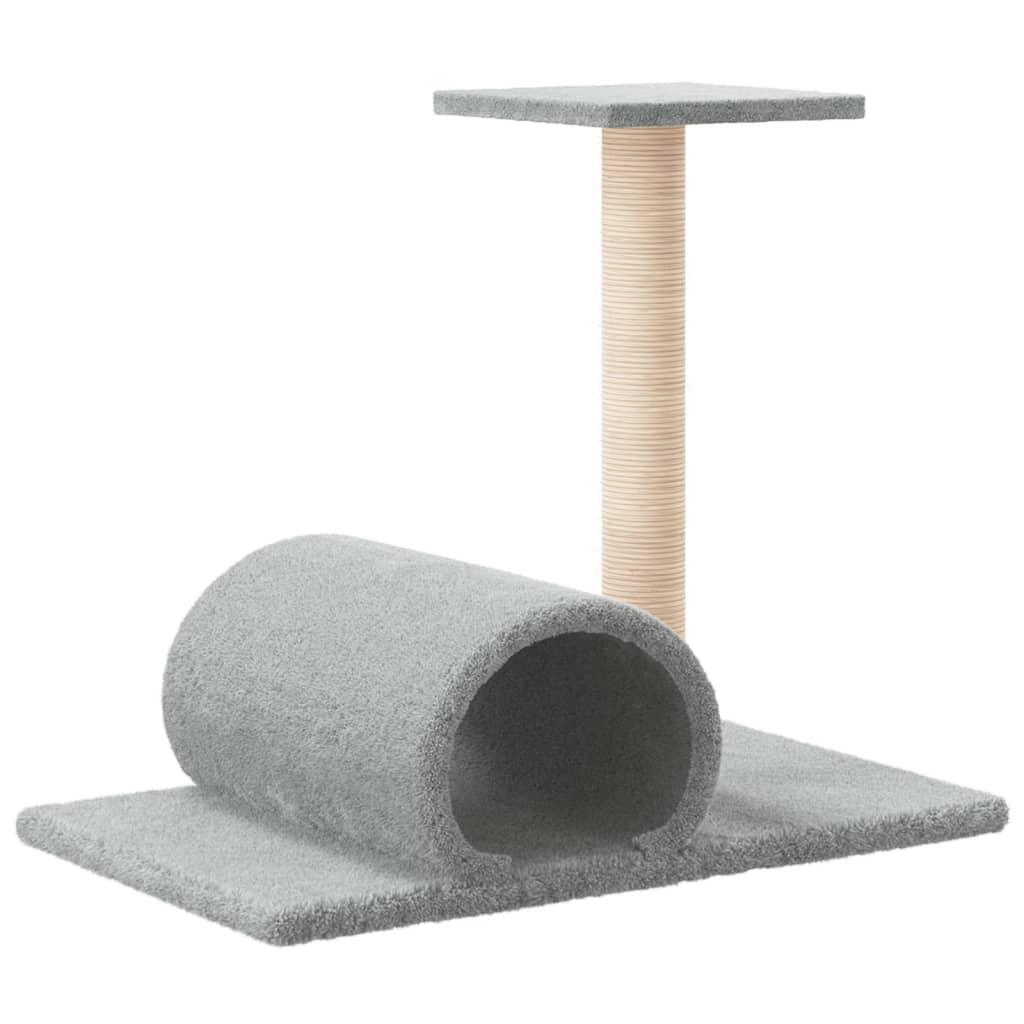 Palo Tiragraffi Per Gatti Con Tunnel Grigio Chiaro 60x34,5x50cm