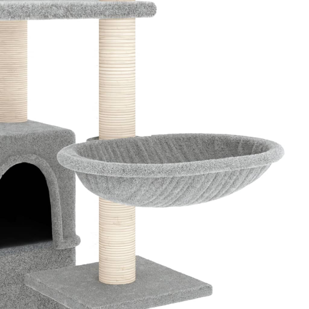 Albero Per Gatti Con Tiragraffi In Sisal Grigio Chiaro 175 cm - Image 6