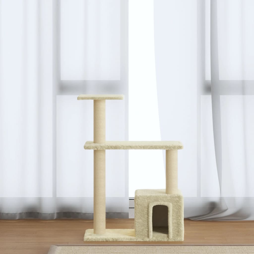 Albero Per Gatti Con Tiragraffi In Sisal Crema 70 cm - Image 3