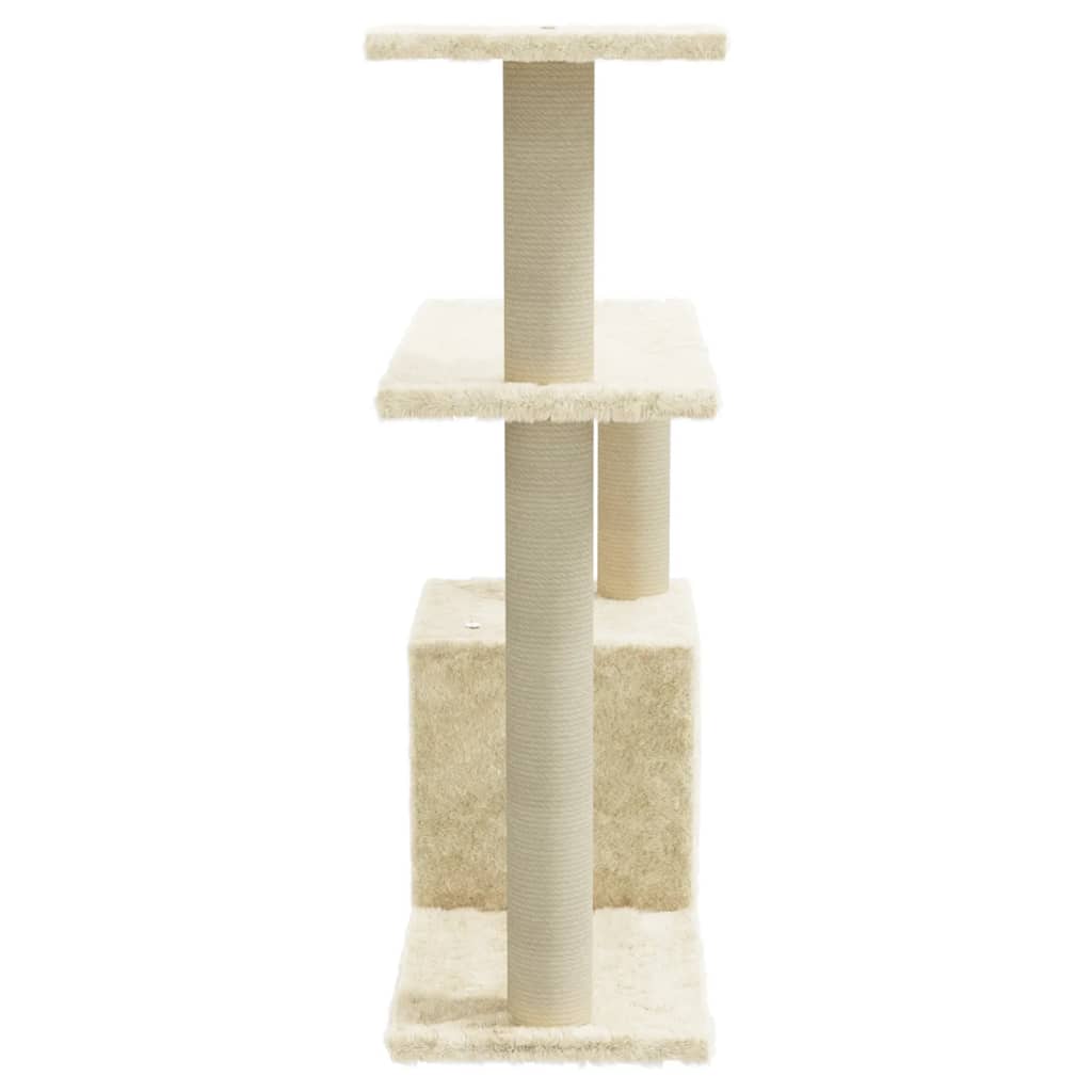 Albero Per Gatti Con Tiragraffi In Sisal Crema 70 cm