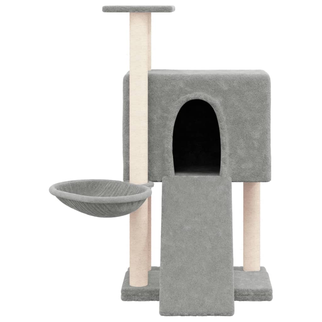Albero Per Gatti Con Tiragraffi In Sisal Grigio Chiaro 96 cm - Image 4