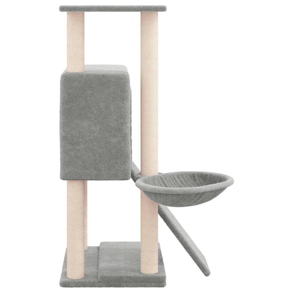 Albero Per Gatti Con Tiragraffi In Sisal Grigio Chiaro 96 cm - Image 5