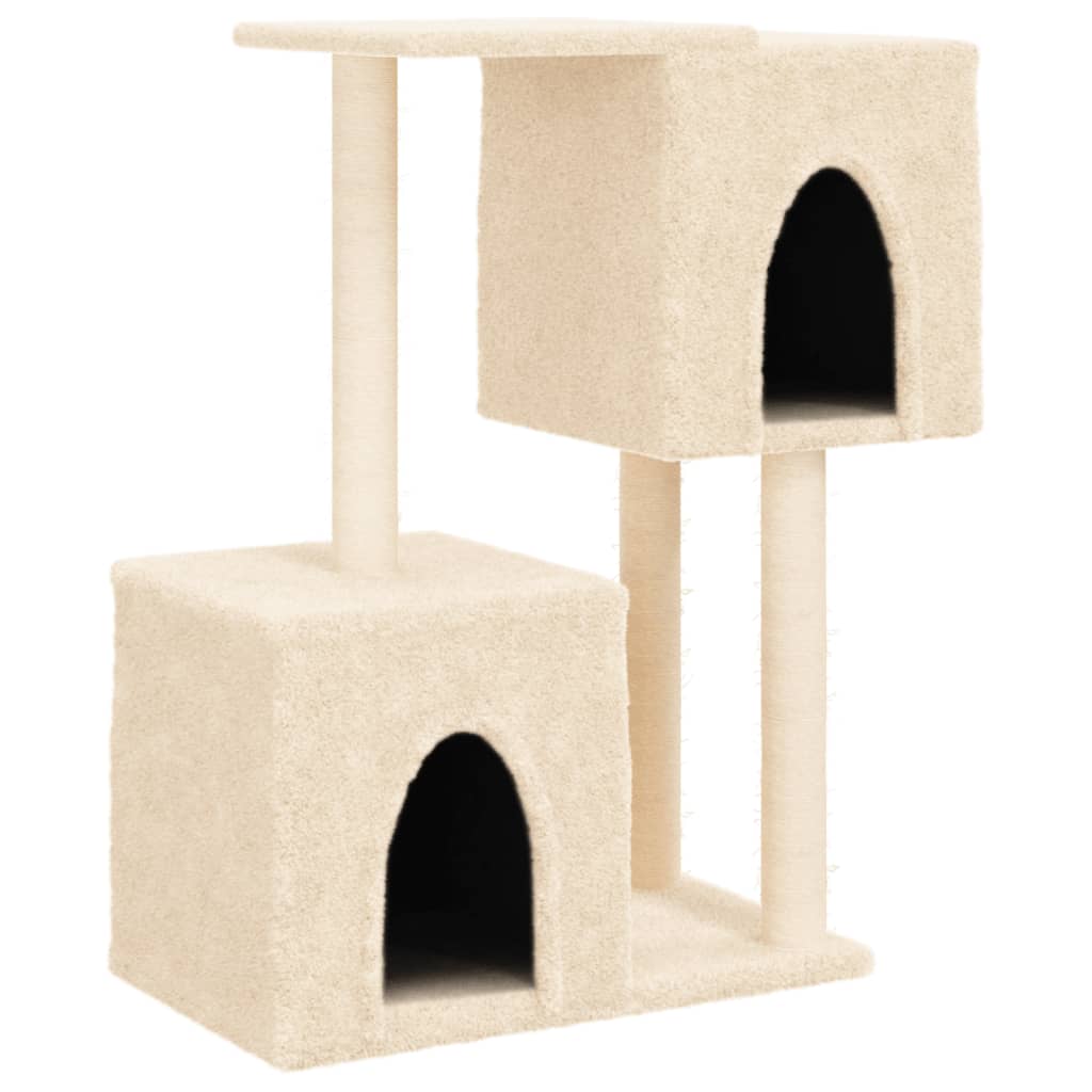 Albero Per Gatti Con Tiragraffi In Sisal Crema 86 cm - Image 4