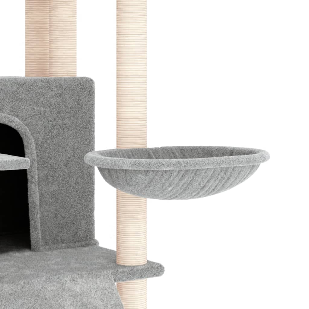 Albero Per Gatti Con Tiragraffi In Sisal Grigio Chiaro 154 cm - Image 6