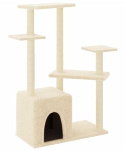Albero Per Gatti Con Tiragraffi In Sisal Crema 107,5 cm
