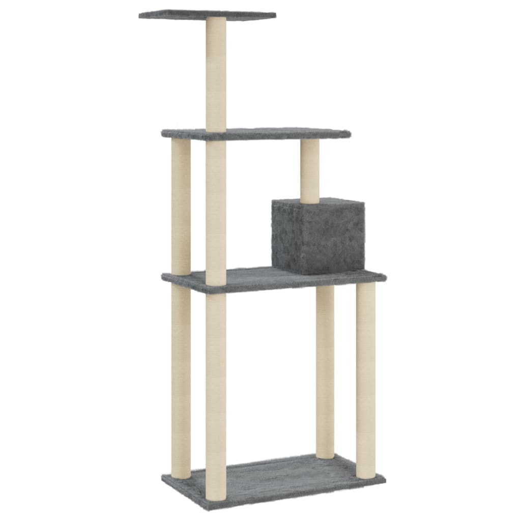Albero Per Gatti Con Tiragraffi In Sisal Grigio Scuro 147 cm - Image 4