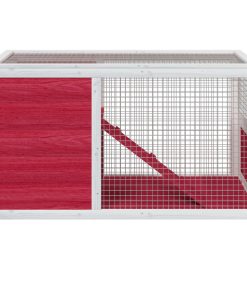 Conigliera Rossa 103x44x69,5 Cm In Legno Massello Di Pino