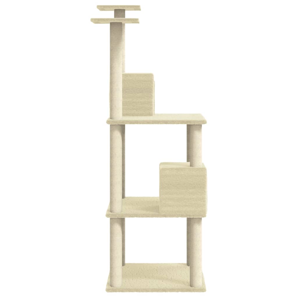 Albero Per Gatti Con Tiragraffi In Sisal Crema 141 cm