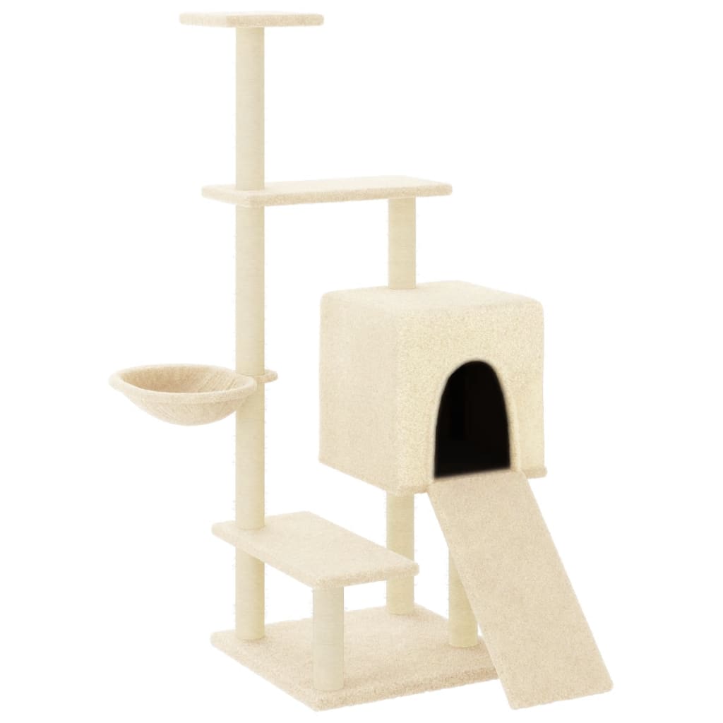 Albero Per Gatti Con Tiragraffi In Sisal Crema 130,5 cm - Image 4