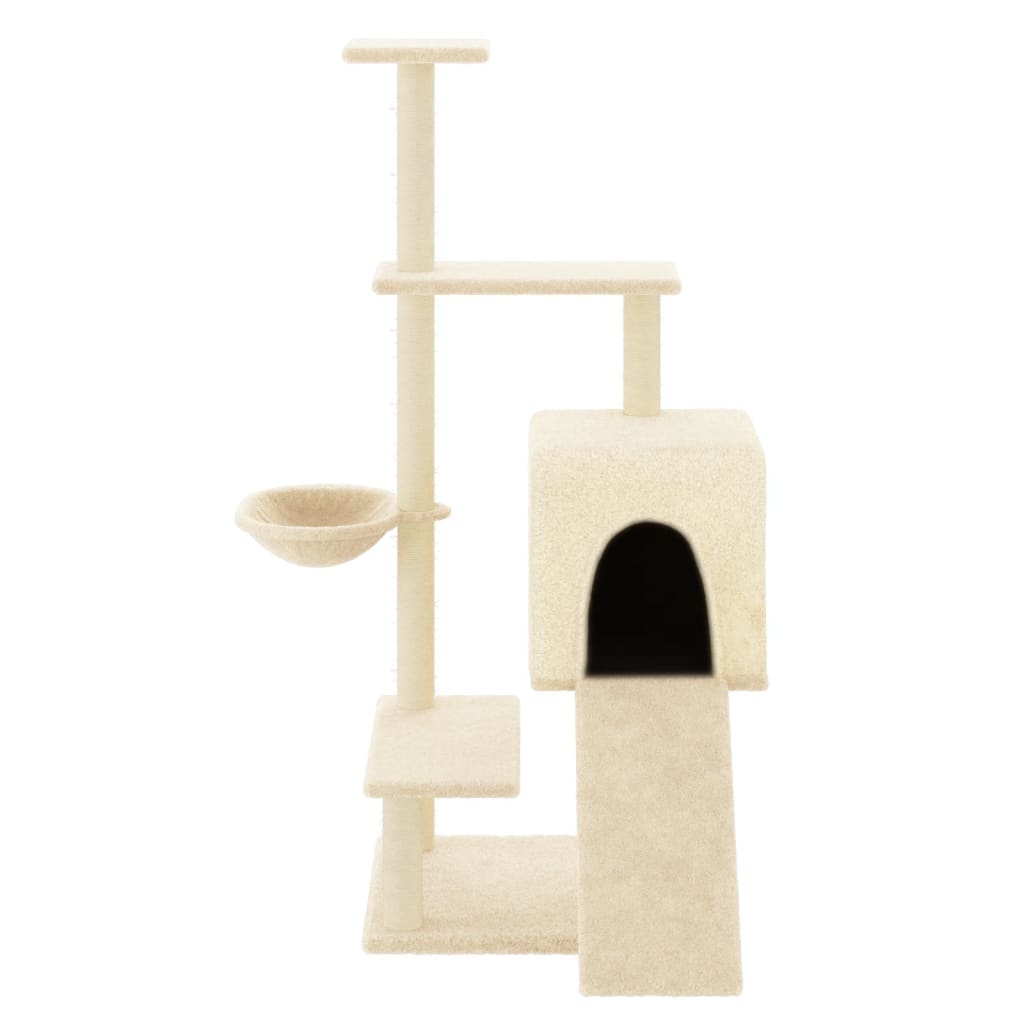 Albero Per Gatti Con Tiragraffi In Sisal Crema 130,5 cm - Image 6
