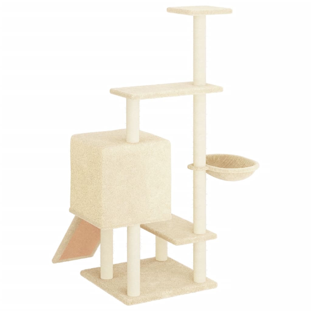 Albero Per Gatti Con Tiragraffi In Sisal Crema 130,5 cm - Image 3