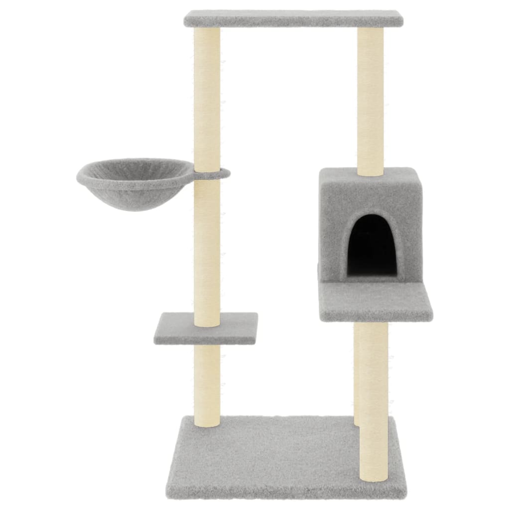 Albero Per Gatti Con Tiragraffi In Sisal Grigio Chiaro 95 cm - Image 4