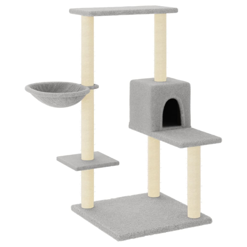 Albero Per Gatti Con Tiragraffi In Sisal Grigio Chiaro 95 cm - Image 3