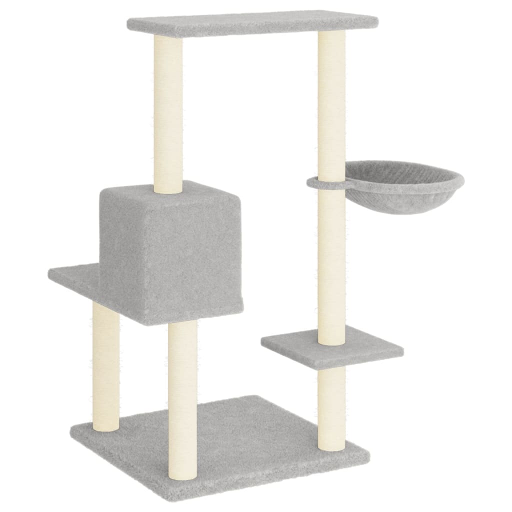 Albero Per Gatti Con Tiragraffi In Sisal Grigio Chiaro 95 cm - Image 6