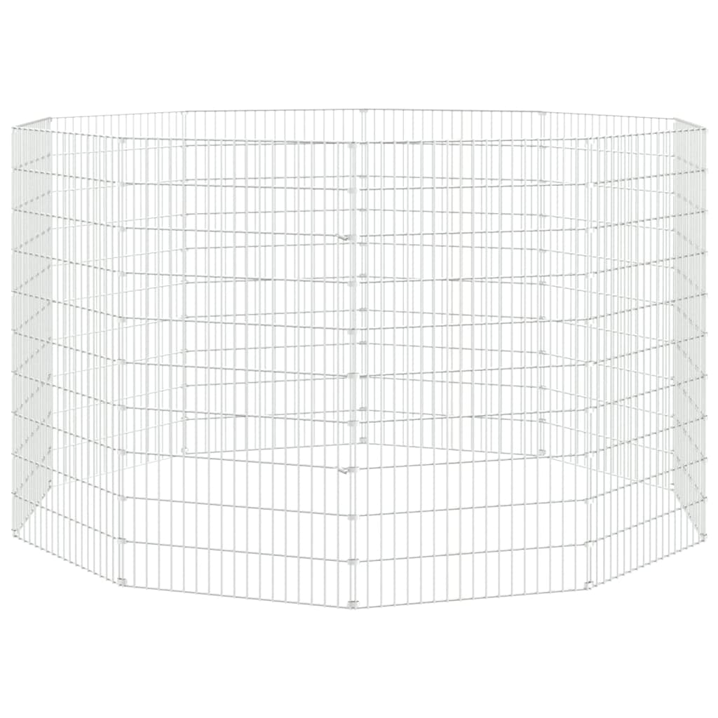 Recinto Per Animali Ruspante 10 Pannelli 54x100cm Ferro Zincato