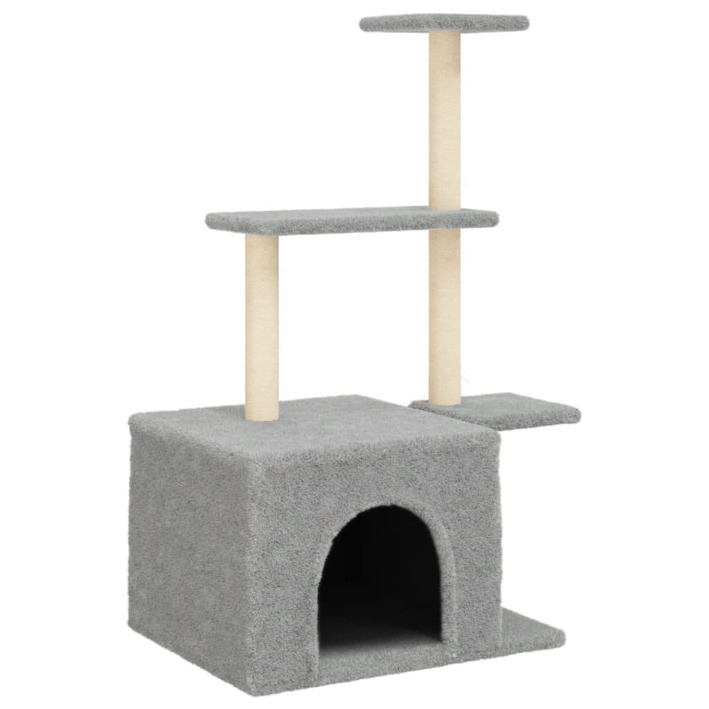 Albero Per Gatti Con Tiragraffi In Sisal Grigio Chiaro 110 cm