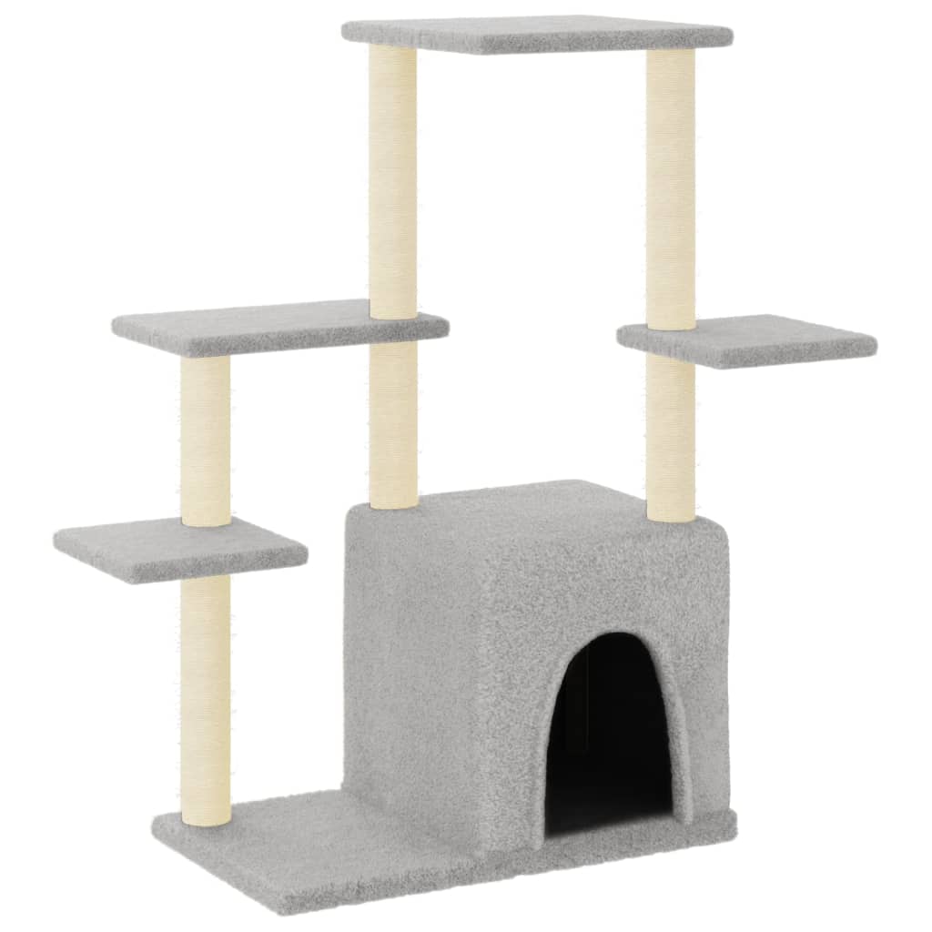 Albero Per Gatti Con Tiragraffi In Sisal Grigio Chiaro 97,5 cm - Image 6